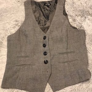 Gray plaid vest